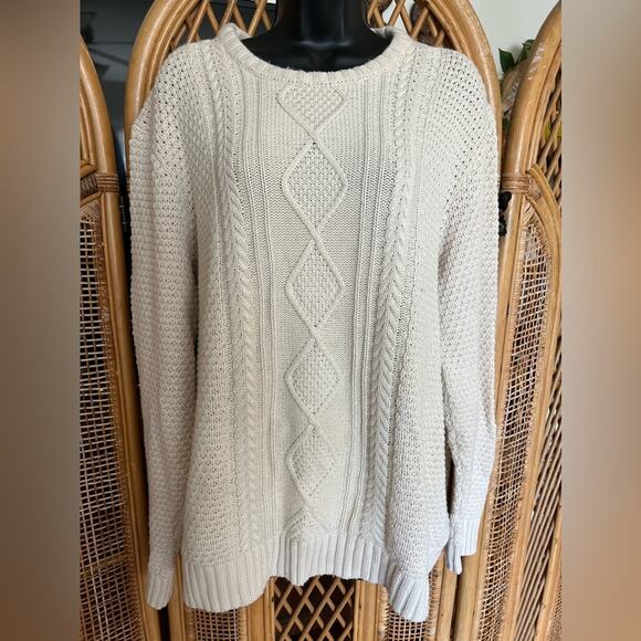 Old Navy ecru fishermen’s sweater - xl - Picture 1 of 8